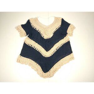 Umgee Womens Crochet Embellished Top Boho Festival Beach  M